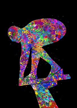 Swimmer man watercolor