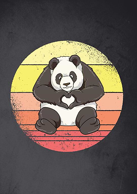 Panda heart hand sign