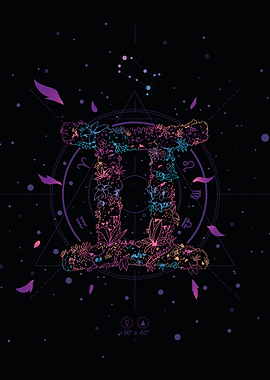 GEMENI FLORAL ZODIAC SIGN