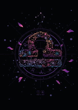 LIBRA FLORAL ZODIAC SIGN