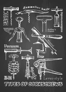 Types of corksrews chalk