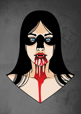 Vampire Lady with blood