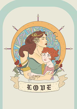 Mother n Child Art Nouveau