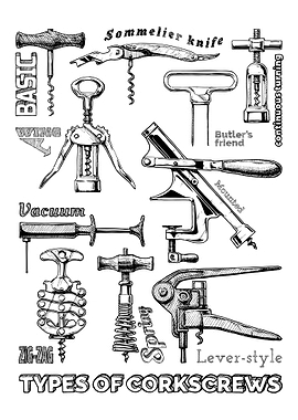 Types of corkscrews white