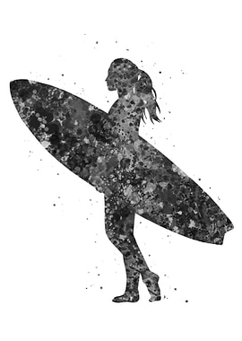 Surfing girl