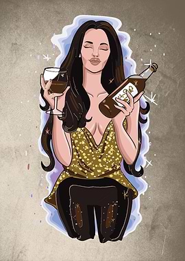 Woman party with a drink