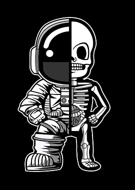 Astronaut Half Skeleton