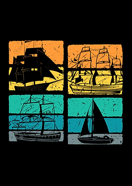 Vintage Boat Retro Captain