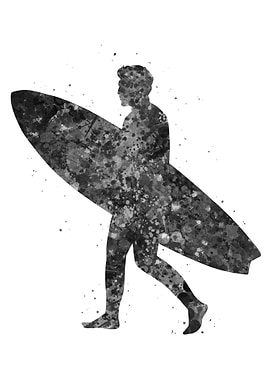 Surfing man