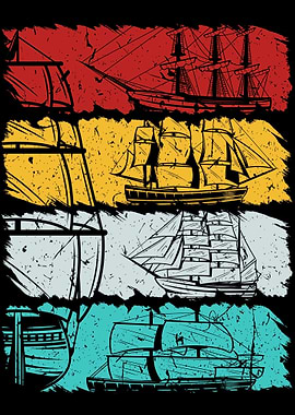 Vintage Retro Sailboat