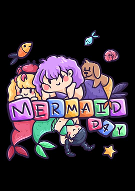 Mermaid day swimming girl