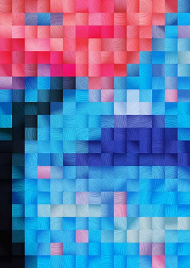 Fuji Mountain Wood Mosaic