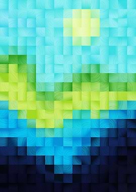 the Mountain wood mosaic