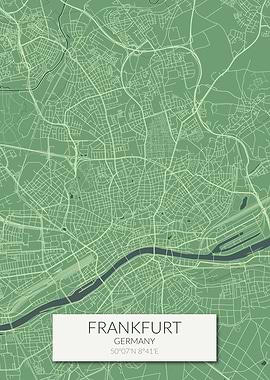 Frankfurt Map Green