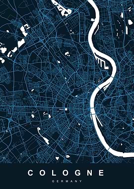 COLOGNE City Map Germany