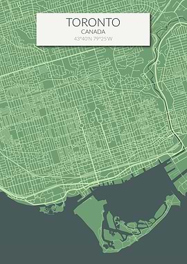 Toronto Map Green