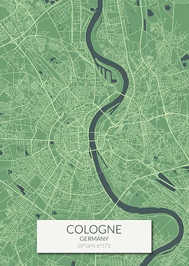 Cologne Map Green