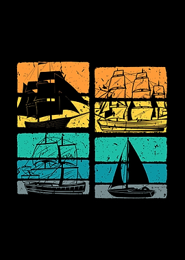 Vintage Segelboote Retro