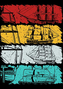 Vintage Retro Segelboot