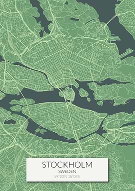 Stockholm Map Green