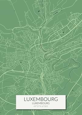Luxembourg Map Green
