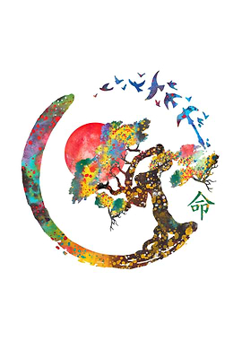 Enso circle and Bonsai