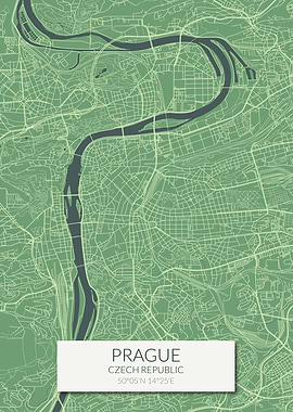 Prague Map Green