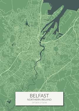 Belfast Map Green