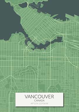 Vancouver Map Green