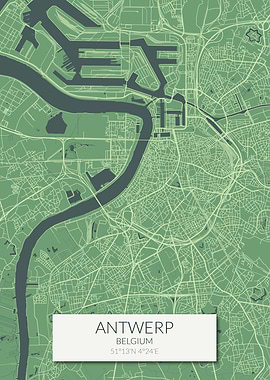 Antwerp Map Green