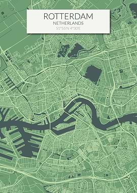 Rotterdam Map Green