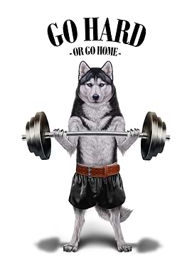 Husky Dog Weightlifting