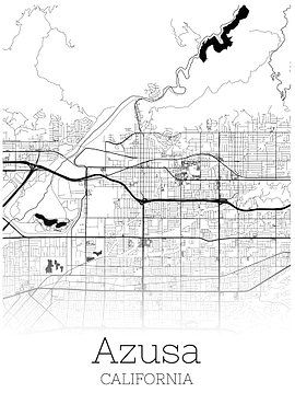 Azusa California city map
