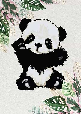 Cute baby panda