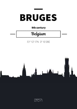 Bruges Belgium skyline
