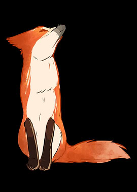 Watercolor Fox Artistic an