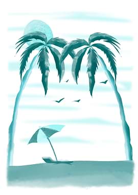 One color beach scenery