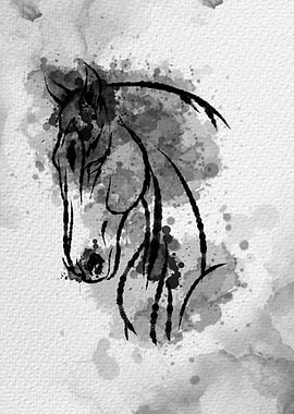 Horse head illustration