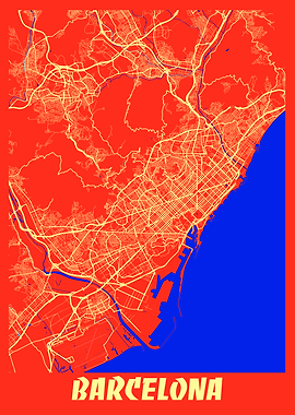 Barcelona Retro City Map