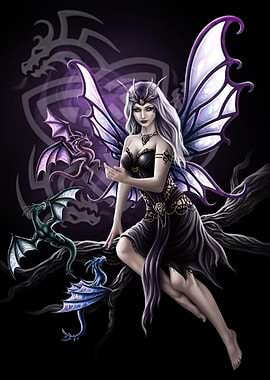 Dark fairy + baby dragons