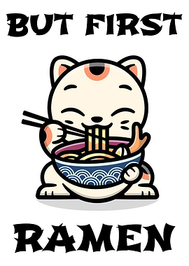 Funny Cat eating Ramen