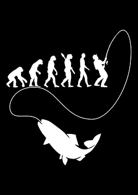 Fisherman fishing evolutio
