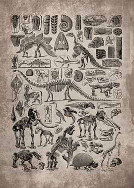 Vintage Paleontology Art