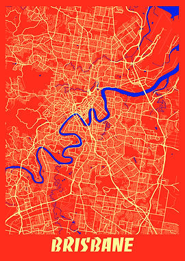 Brisbane Retro City Map