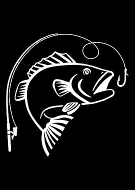 Fish with fishing rod