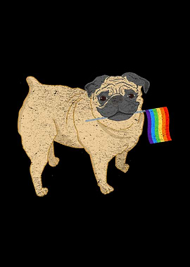 Gay Pride Flag Pug