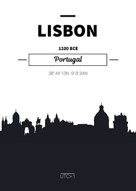 Lisbon Skyline poster