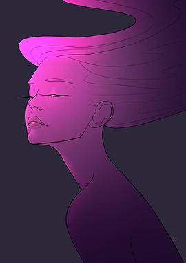 Pink neon female spirit