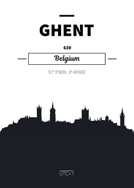 Ghent Belgium skyline