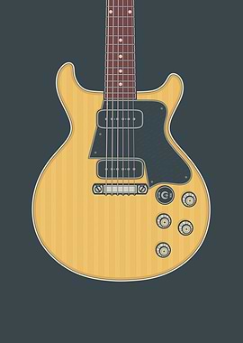 Yellow Double Cut Guitar